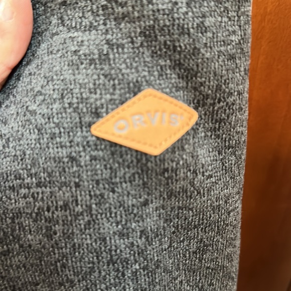 Orvis Gray Speckled Fleece Lined Quarter Zip Pullover Size Small - Picture 4 of 8